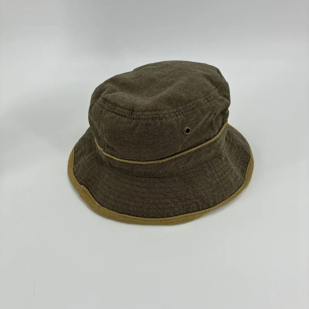 Stetson Oxford Bucket Hat XL Brown Beige Canvas Safari Outdoor Fishing Hiking